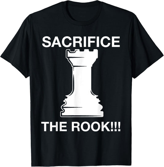 Funny Chess Player Chess Sacrifice the Rook Meme Online Game T-Shirt - T-Shirt | Black