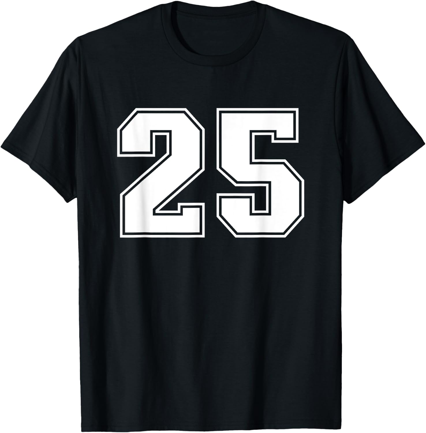 Number #25 Sports Jersey Lucky Number T-Shirt - T-Shirt | Black