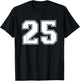 Number #25 Sports Jersey Lucky Number T-Shirt - T-Shirt | Black
