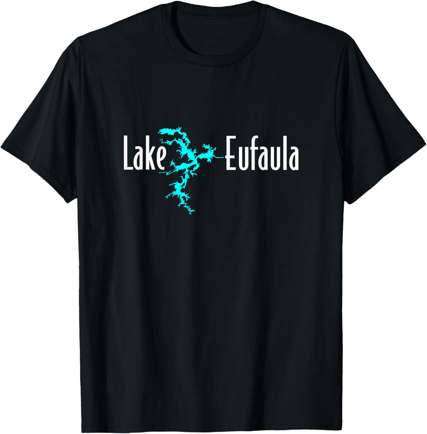 Minimalist Lake Eufaula, Oklahoma T-Shirt - T-Shirt | Black
