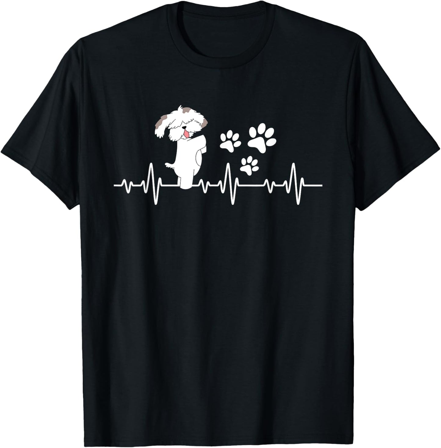 Shih Tzu Heartbeat - Dog Owner Animal Breeder Canine Lover T-Shirt - T-Shirt | Black