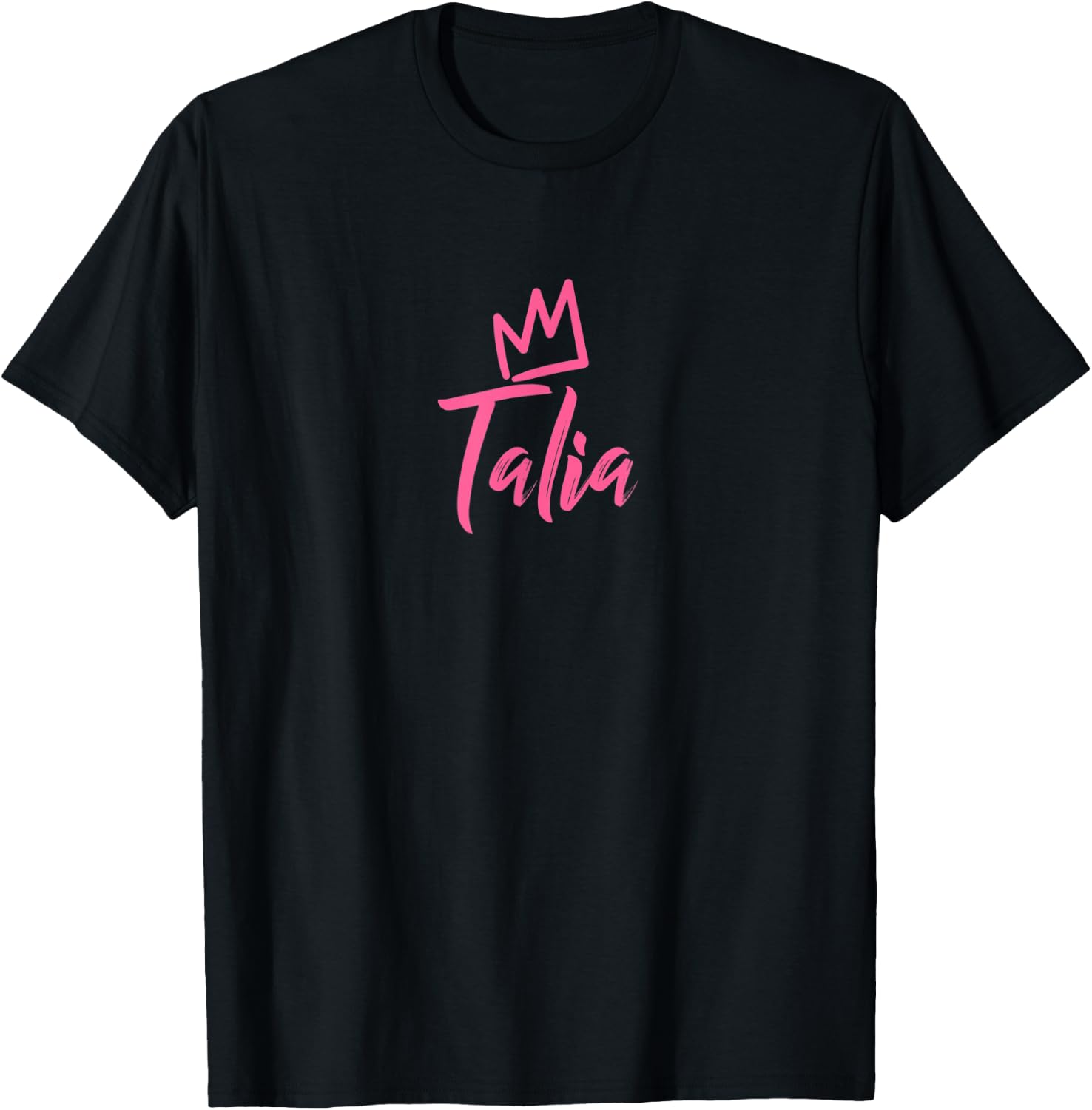 Talia the Queen / Pink Crown & Name Called Talia T-Shirt - T-Shirt | Black