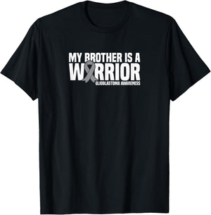Glioblastoma GBM Awareness Gift Collection My Brother is a Warrior GBM Glioblastoma Awareness - Black, Small T-Shirt - T-Shirt | Black