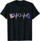 Australia American USA Flag - USA Australian Heartbeat T-Shirt - T-Shirt | Black
