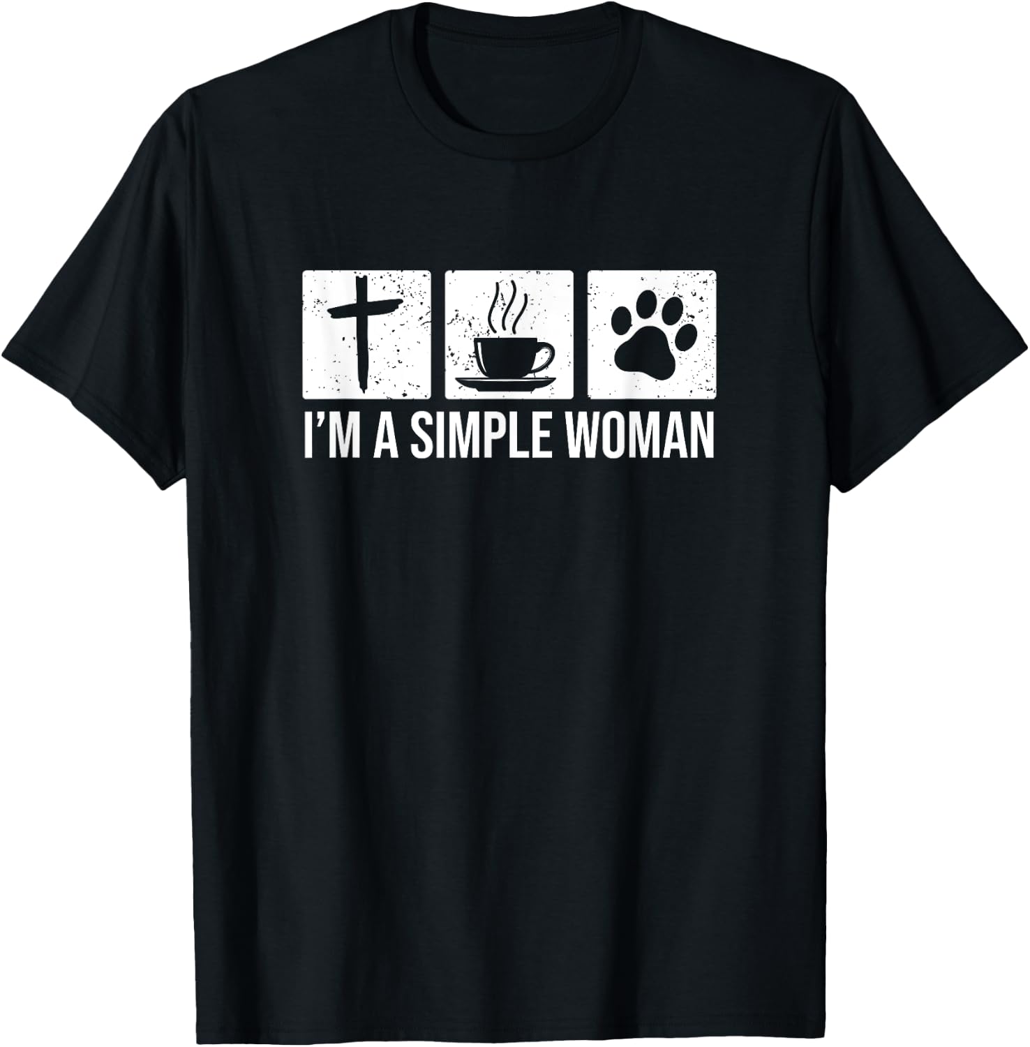 I'm A Simple Woman - Jesus Coffee & Cats T-Shirt - T-Shirt | Black