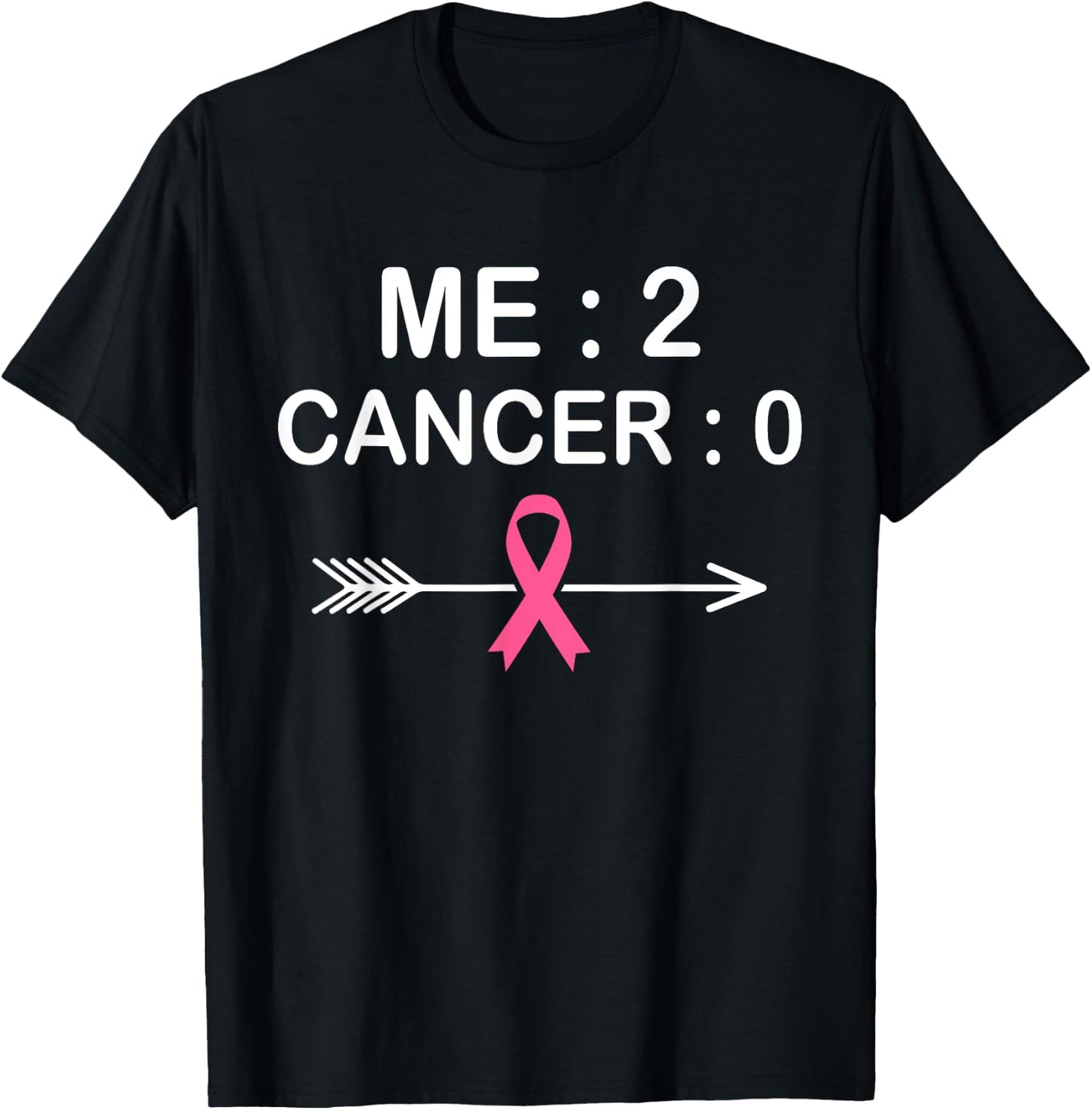 Me 2 Cancer 0 Pink Ribbon Breast Cancer Awareness T-Shirt - T-Shirt | Black