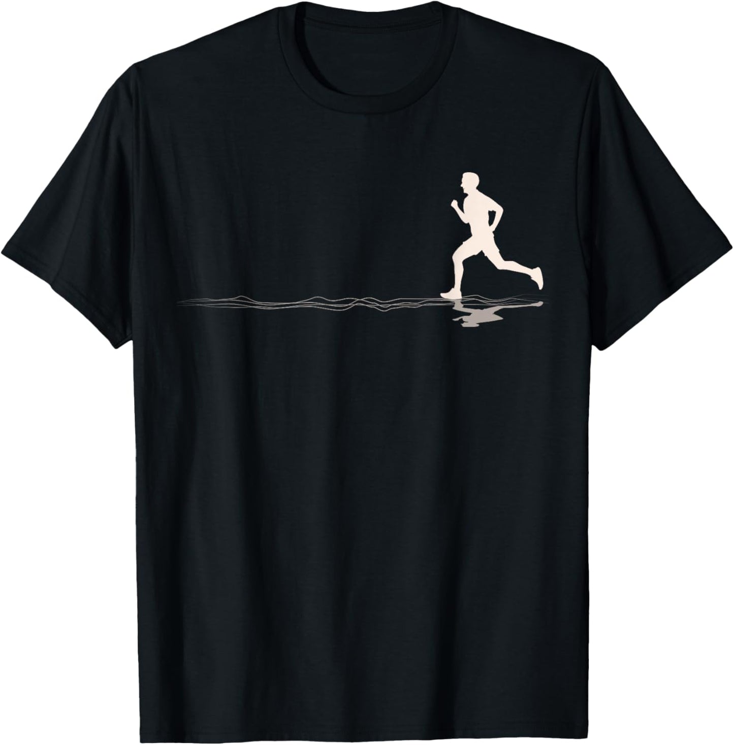 Runner Silhouetted Graphic Marathons Lover Jogging Running T-Shirt - T-Shirt | Black