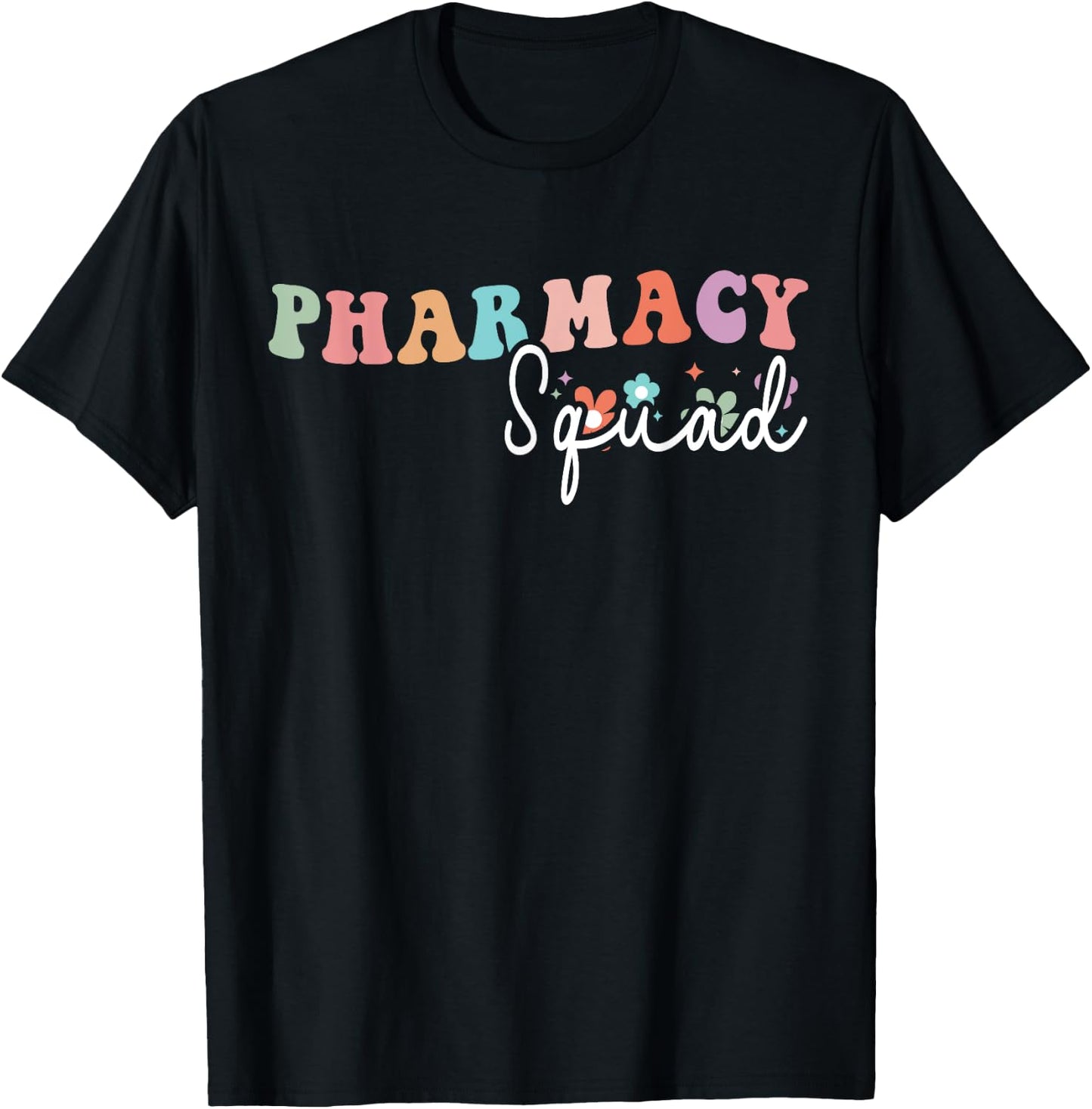 Groovy Pharmacy Squad Tech Pharmacist Crew T-Shirt - T-Shirt | Black