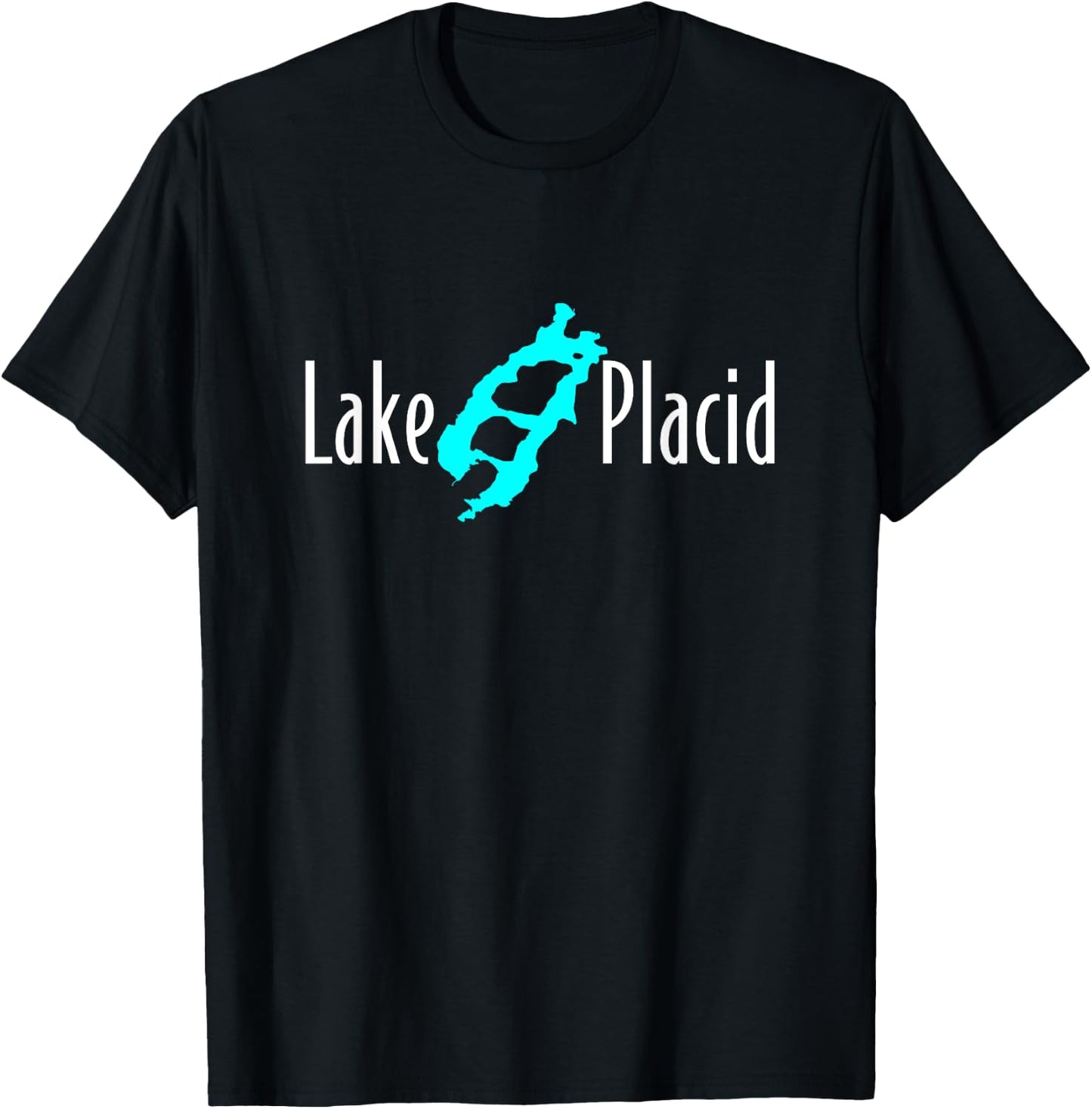 Minimalist Lake Placid - New York T-Shirt - T-Shirt | Black