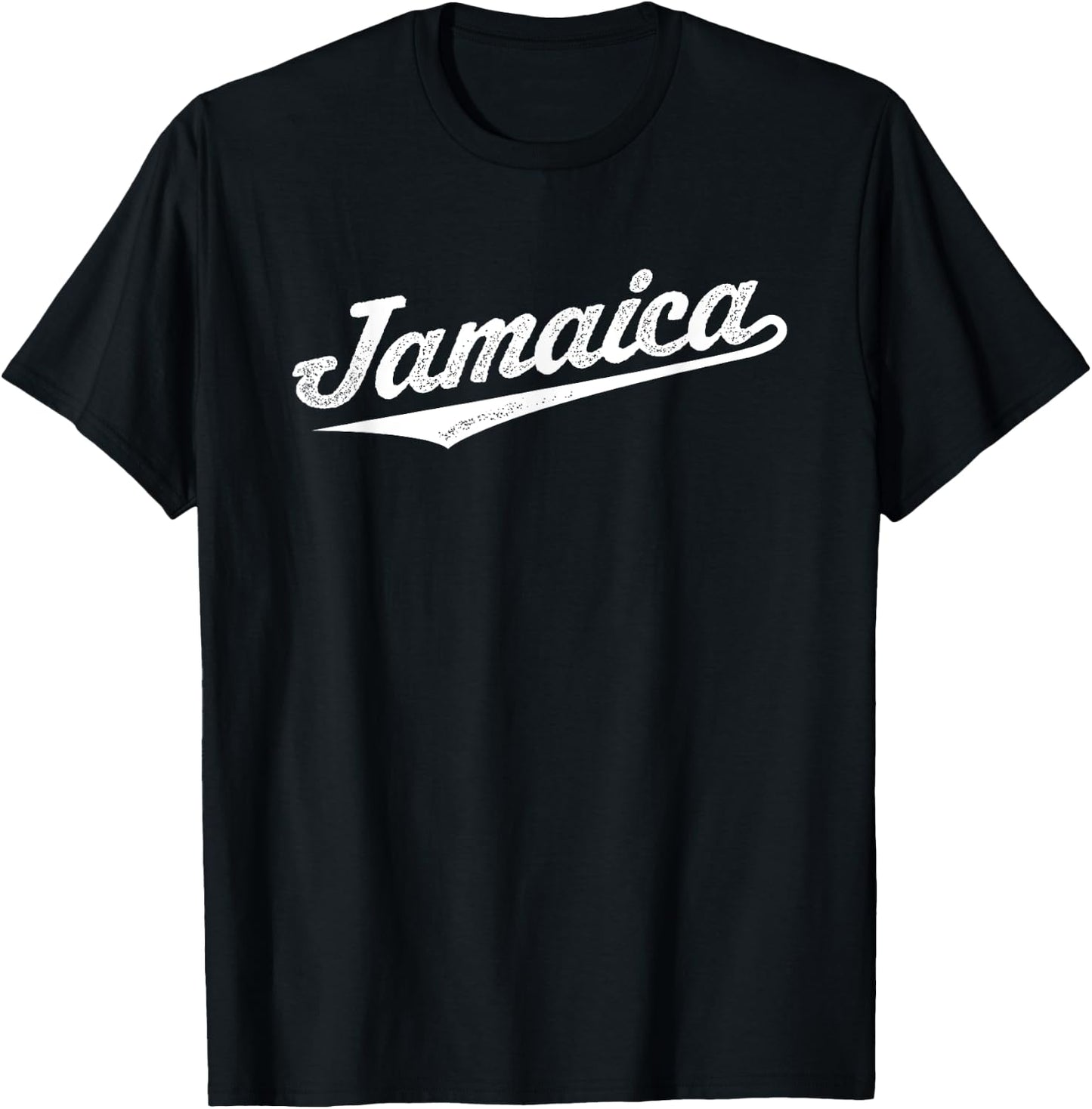Jamaica Sports Cursive Script Retro Jamaican Souvenir T-Shirt - T-Shirt | Black