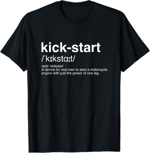 Funny Motocross kickstart or MX rider with kick starter T-Shirt - T-Shirt | Black