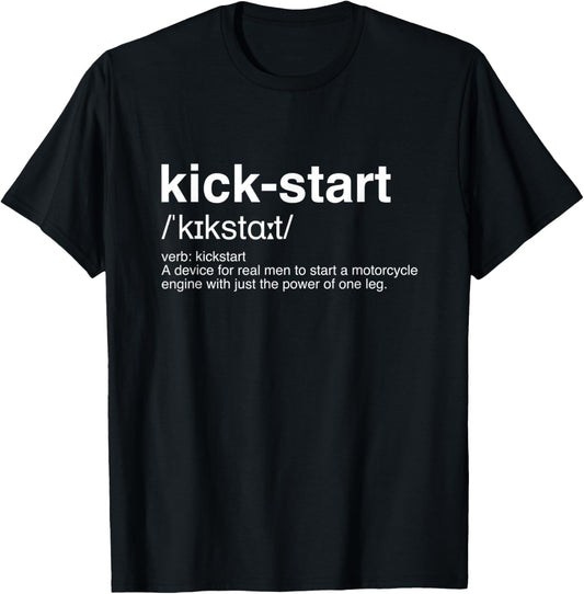 Funny Motocross kickstart or MX rider with kick starter T-Shirt - T-Shirt | Black