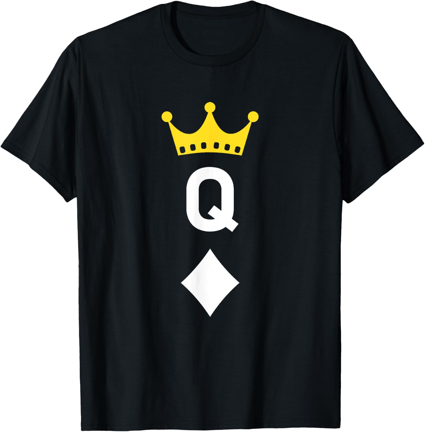 Playing Card Queen of Diamonds T-Shirt - T-Shirt | Black