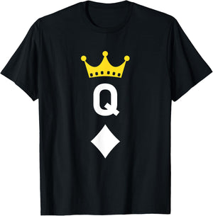 Playing Card Queen of Diamonds T-Shirt - T-Shirt | Black