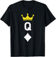 Playing Card Queen of Diamonds T-Shirt - T-Shirt | Black