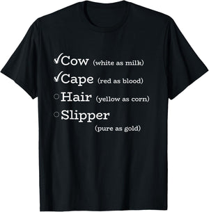 Cow Cape Hair Slipper Musical Theatre T-Shirt - T-Shirt | Black
