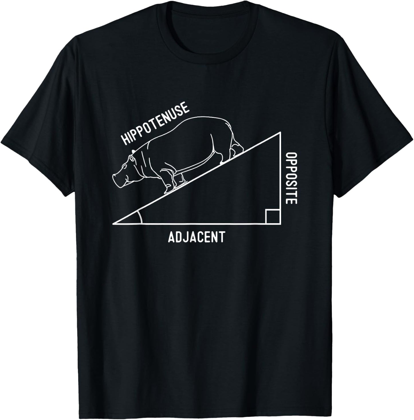 Hippotenuse - Funny Math Humor Hypotenuse Teacher Joke Men Women Girls Kids T-Shirt - T-Shirt | Black