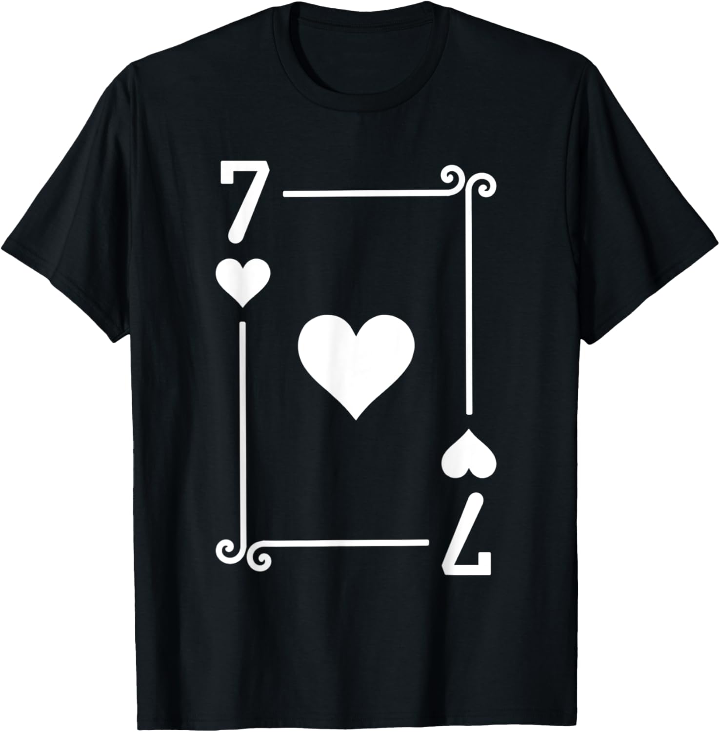 Playing Cards Costume - Seven Card - 7 of Hearts T-Shirt - T-Shirt | Black
