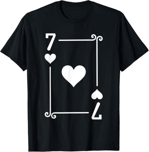 Playing Cards Costume - Seven Card - 7 of Hearts T-Shirt - T-Shirt | Black