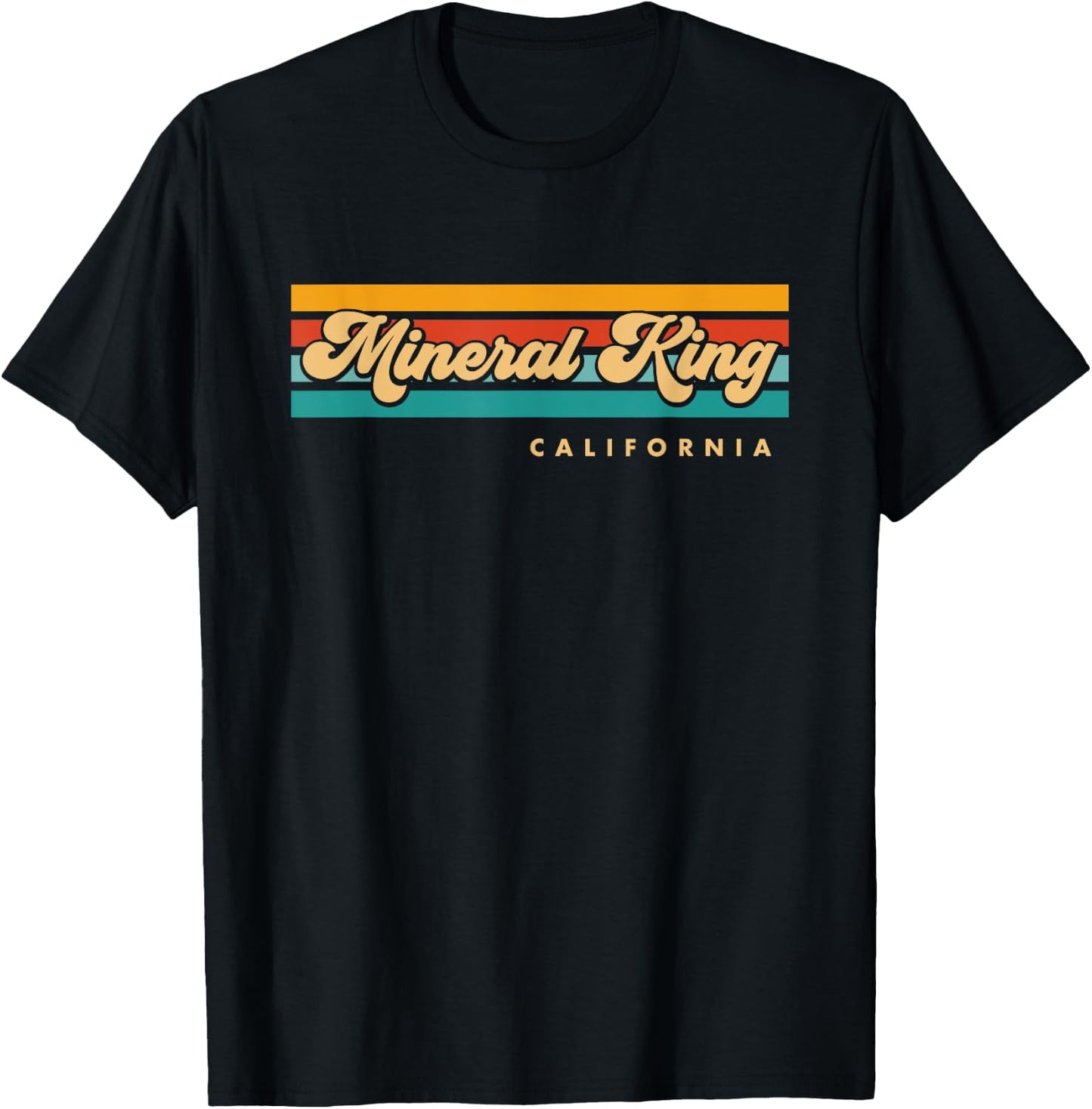 Vintage Sunset Stripes Mineral King, California T-Shirt - T-Shirt | Black