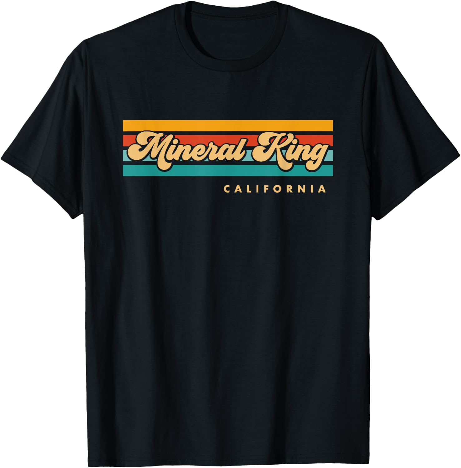Vintage Sunset Stripes Mineral King, California T-Shirt - T-Shirt | Black