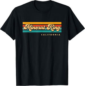 Vintage Sunset Stripes Mineral King, California T-Shirt - T-Shirt | Black