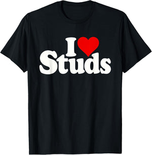 I Love Heart Studs T-Shirt - T-Shirt | Black