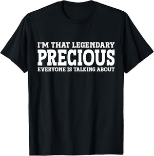Precious Personal Name Women Girl Funny Precious T-Shirt - T-Shirt | Black