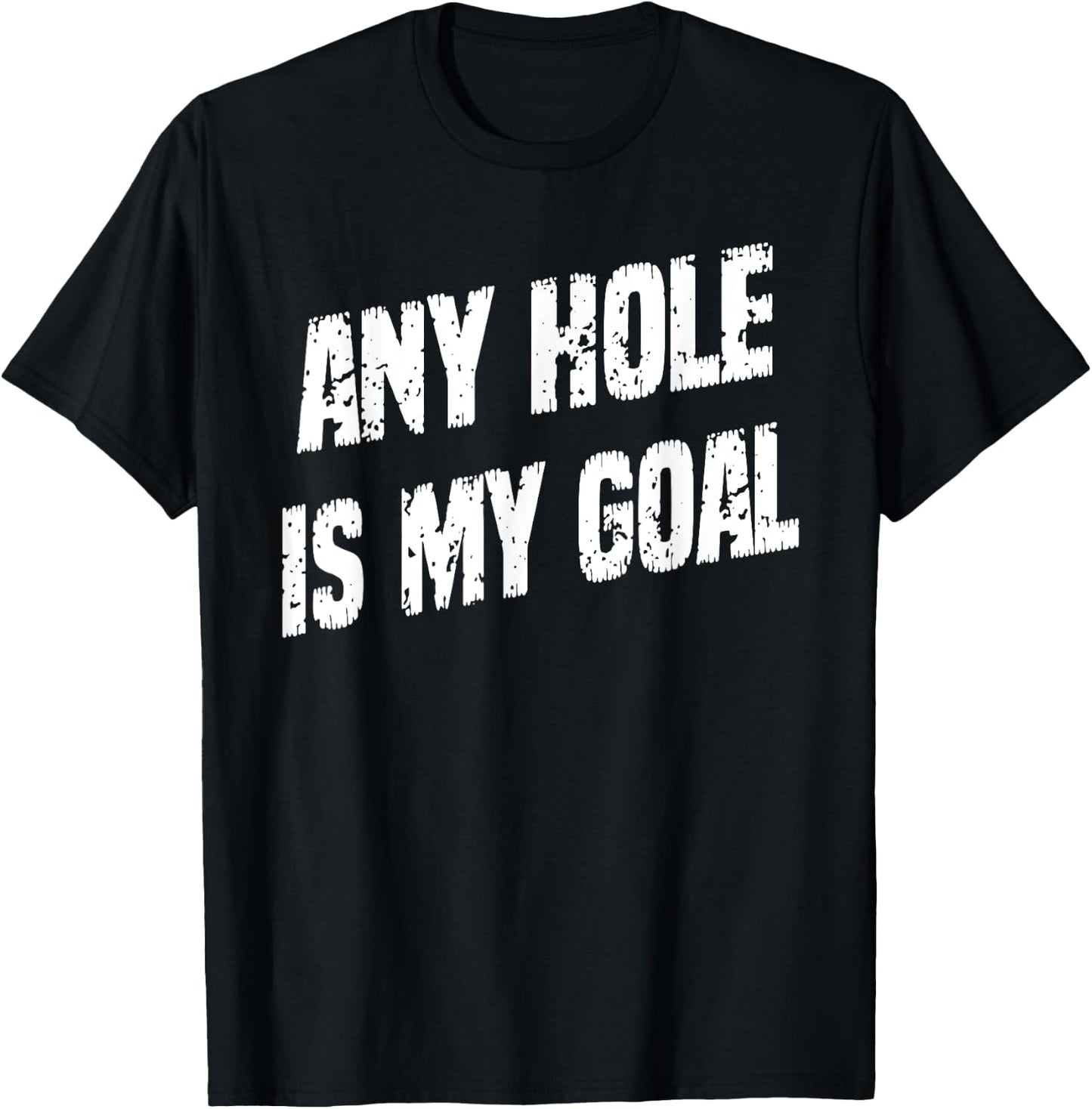 Any Hole Is My Goal Funny Humor Graphic T-Shirt - T-Shirt | Black