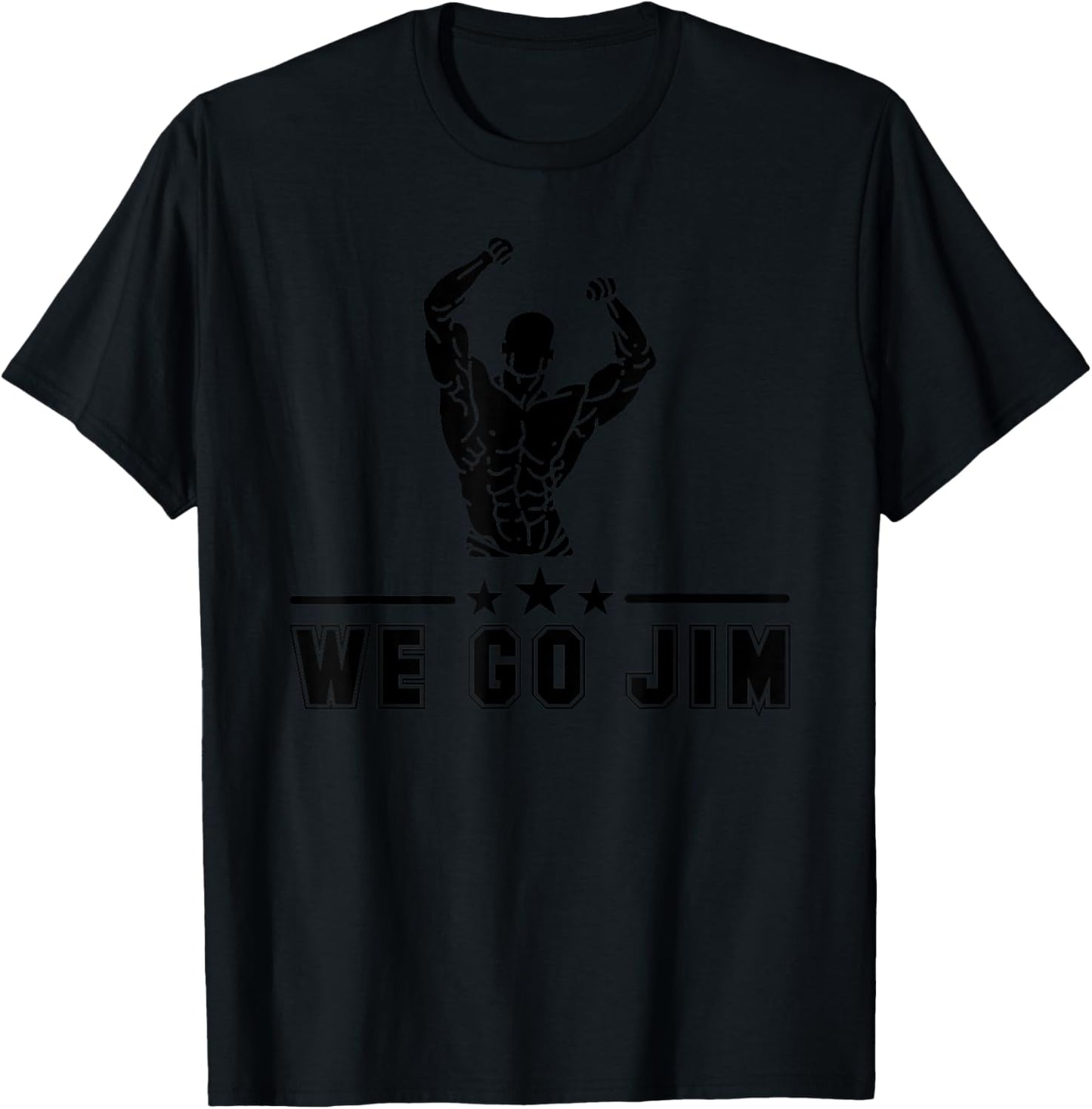 We Go Jim Workout Retro Flexing Gym T-Shirt - T-Shirt | Black