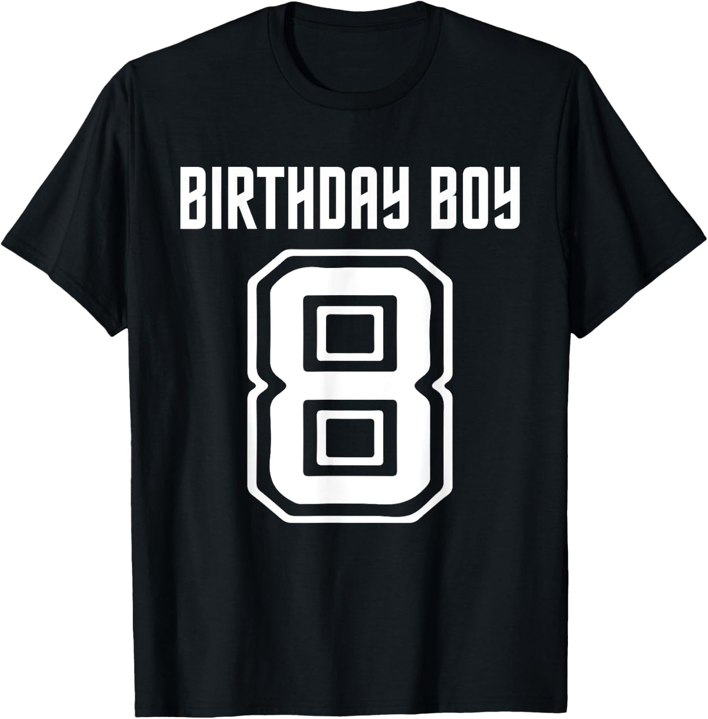 8th Birthday Boy 8 Eight Year Old Soccer Football Style T-Shirt - T-Shirt | Black