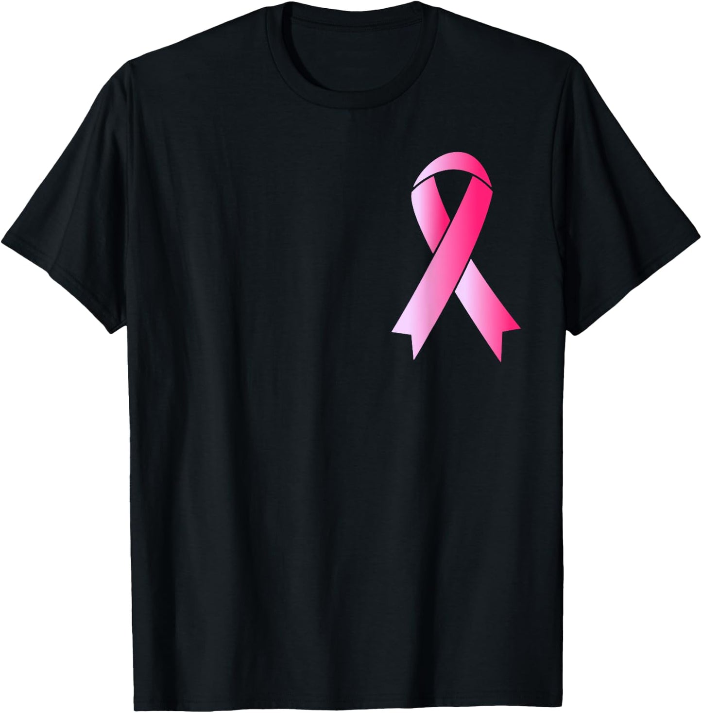Back The Pink Ribbon Flag Breast Cancer Awareness Warrior T-Shirt - T-Shirt | Black