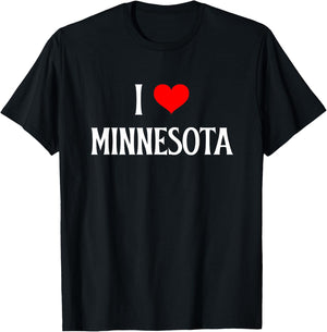 I Love Minnesota I Heart Minnesota Holiday Travel Souvenir T-Shirt - T-Shirt | Black