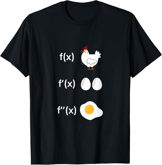 Derivative Function Math Teacher Fried Egg Derivative Chicken Men Women T-Shirt - T-Shirt | Black