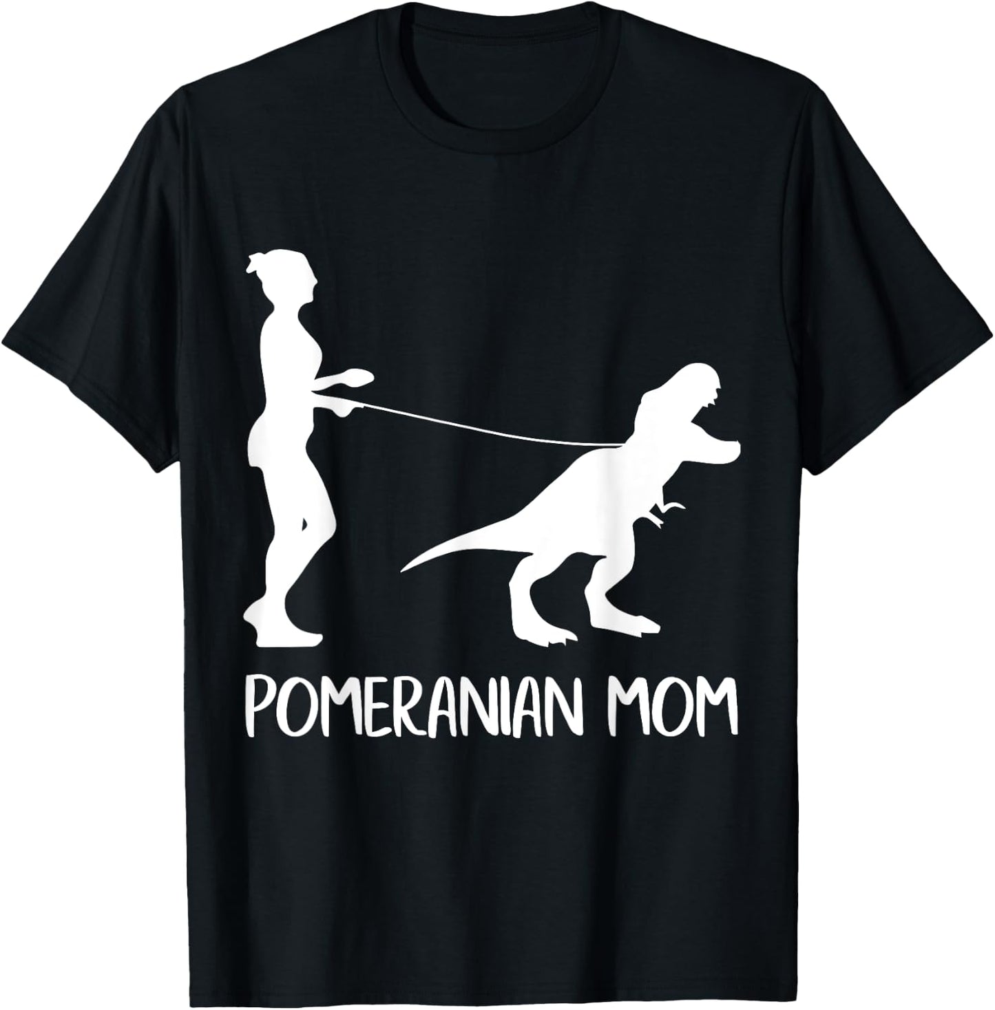 Pomeranian Mom Dog Dinosaur Mothers Day Pomeranian Mama T-Shirt - T-Shirt | Black