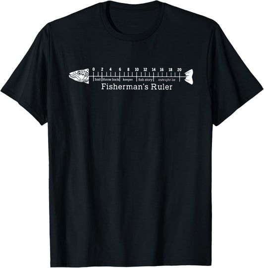 Fisherman's Ruler Funny Fishing T-Shirt - T-Shirt | Black