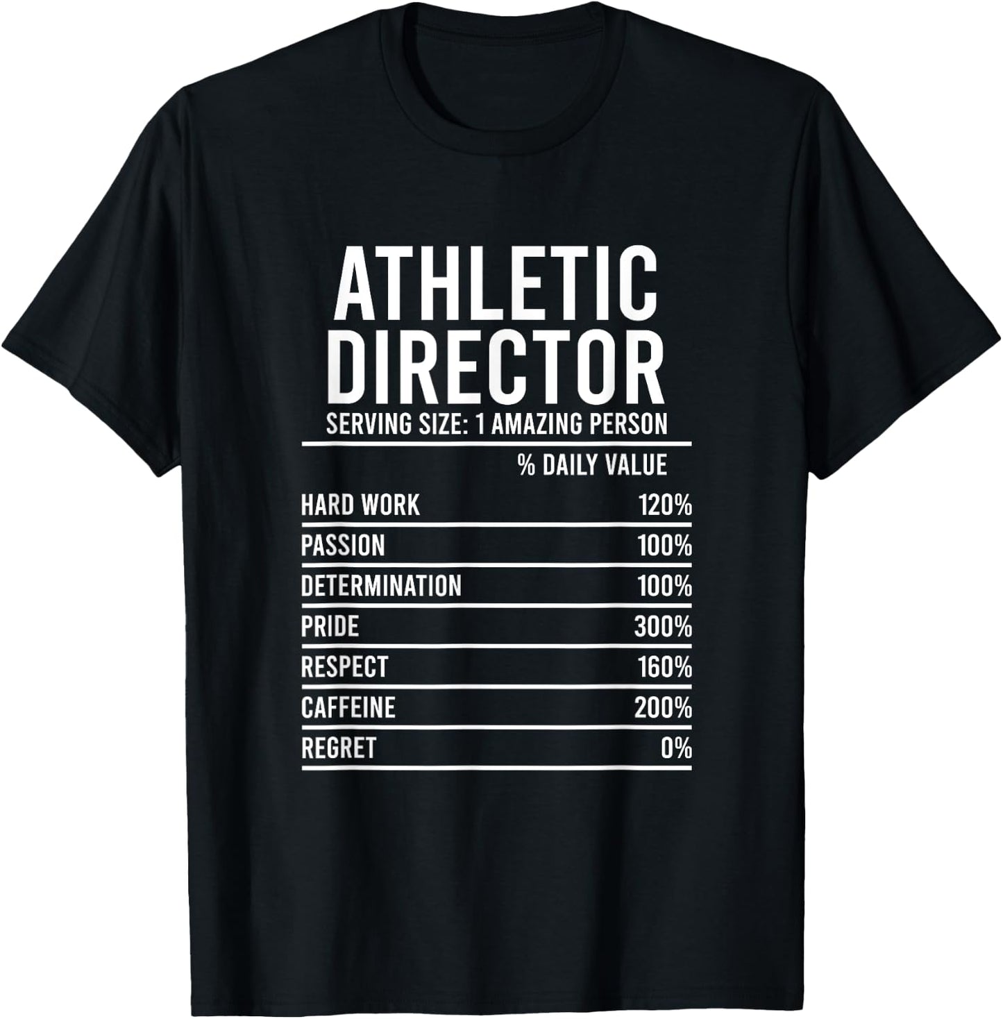 Athletic Director Nutrition Facts Athletic Directors T-Shirt - T-Shirt | Black