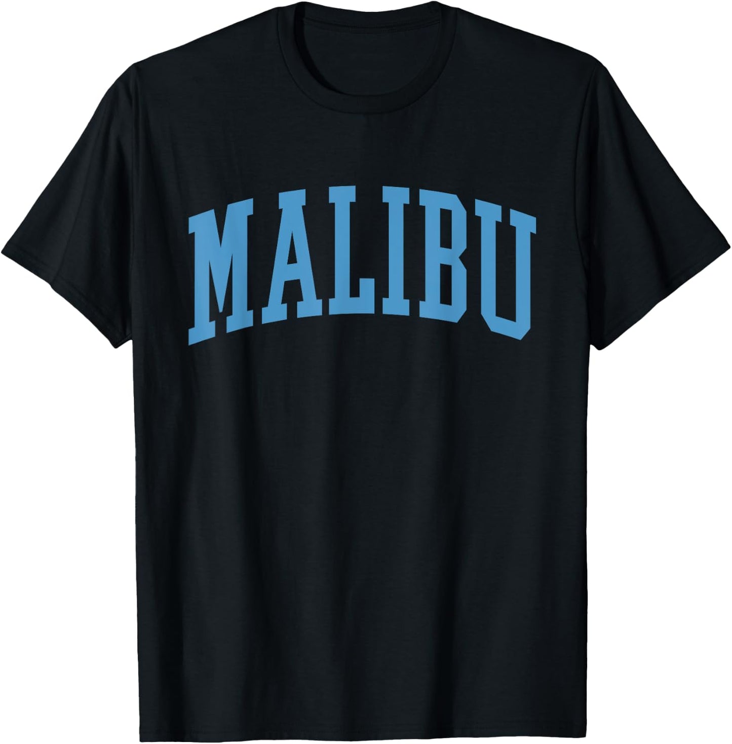 Malibu California Preppy Aesthetic Blue T-Shirt - T-Shirt | Black