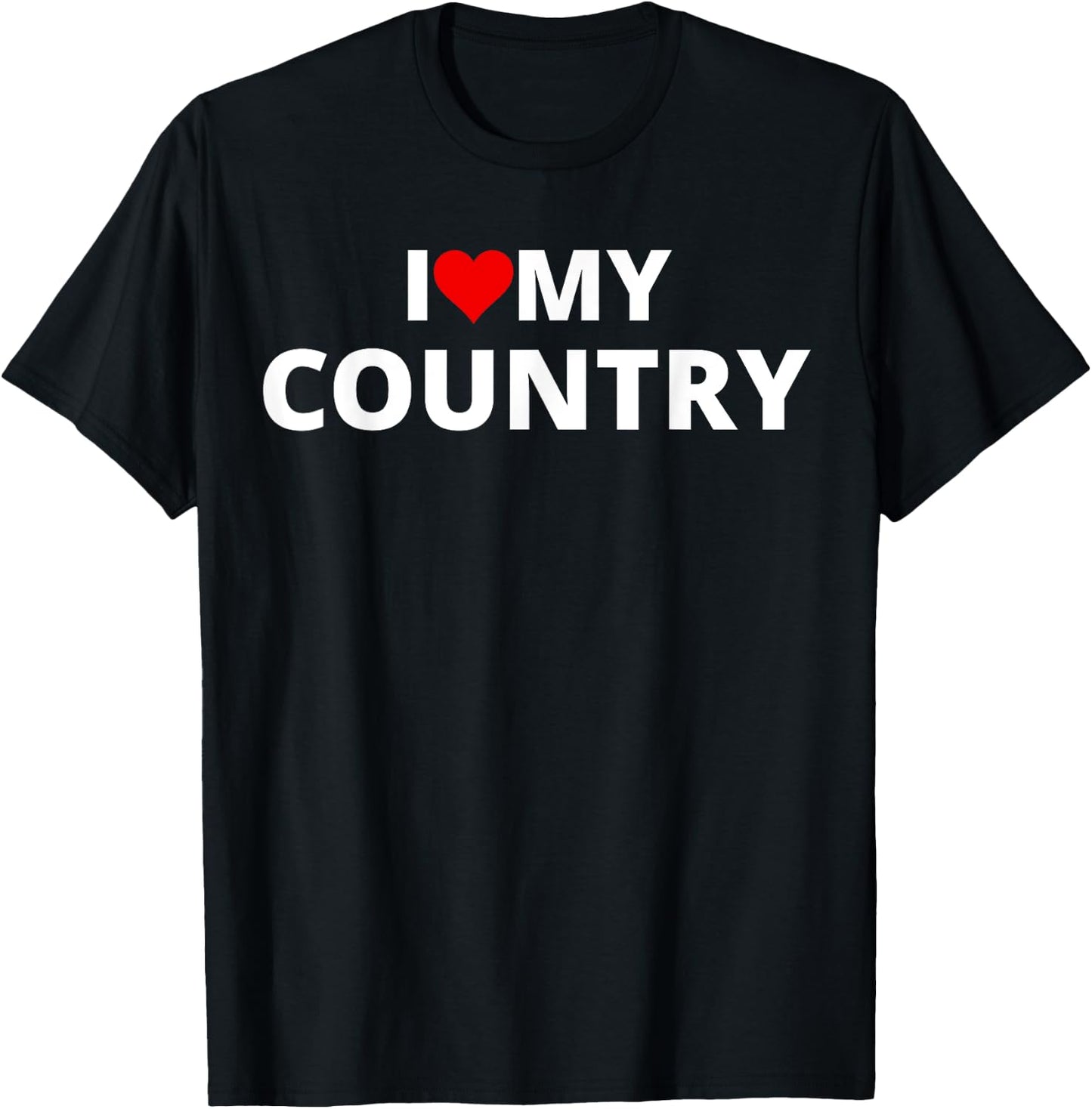 I Love My Country (Red Heart) T-Shirt - T-Shirt | Black