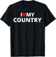 I Love My Country (Red Heart) T-Shirt - T-Shirt | Black