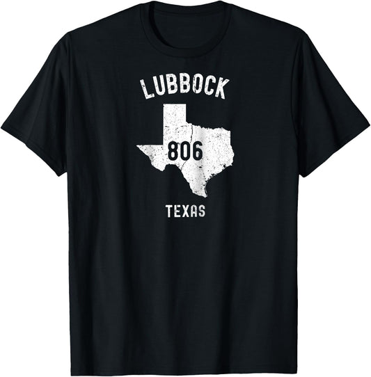Lubbock Texas TX 806 Vintage Athletic Style Raglan Baseball T-Shirt - T-Shirt | Black