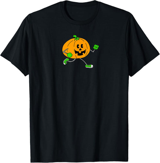 Halloween Running Pumpkin T-Shirt - T-Shirt | Black