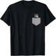 Funny Russian Blue Cat In Your Pocket Women Girls Kids T-Shirt - T-Shirt | Black
