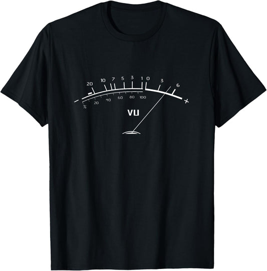 Vintage Audio Engineer Recording Studio Volume VU Meter T-Shirt - T-Shirt | Black
