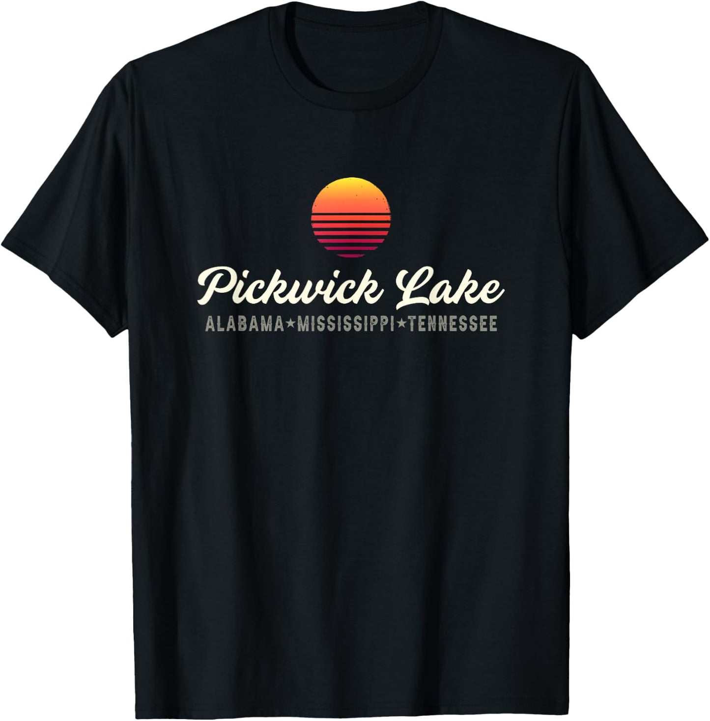 Pickwick Lake ALABAMA MISSISSIPPI TENNESSEE Bass Fishing T-Shirt - T-Shirt | Black
