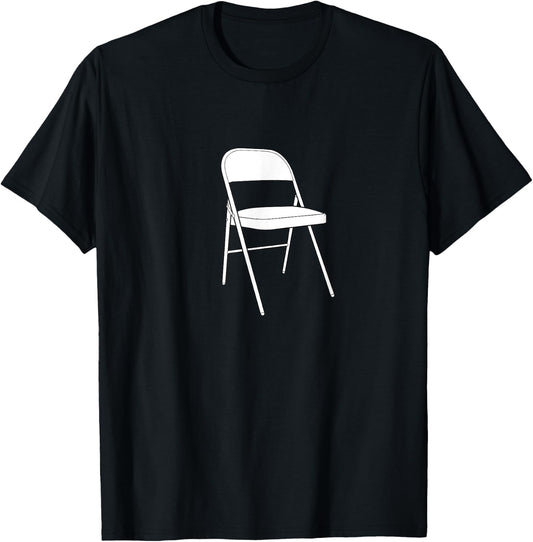 Iconic White Folding Chair T-Shirt - T-Shirt | Black