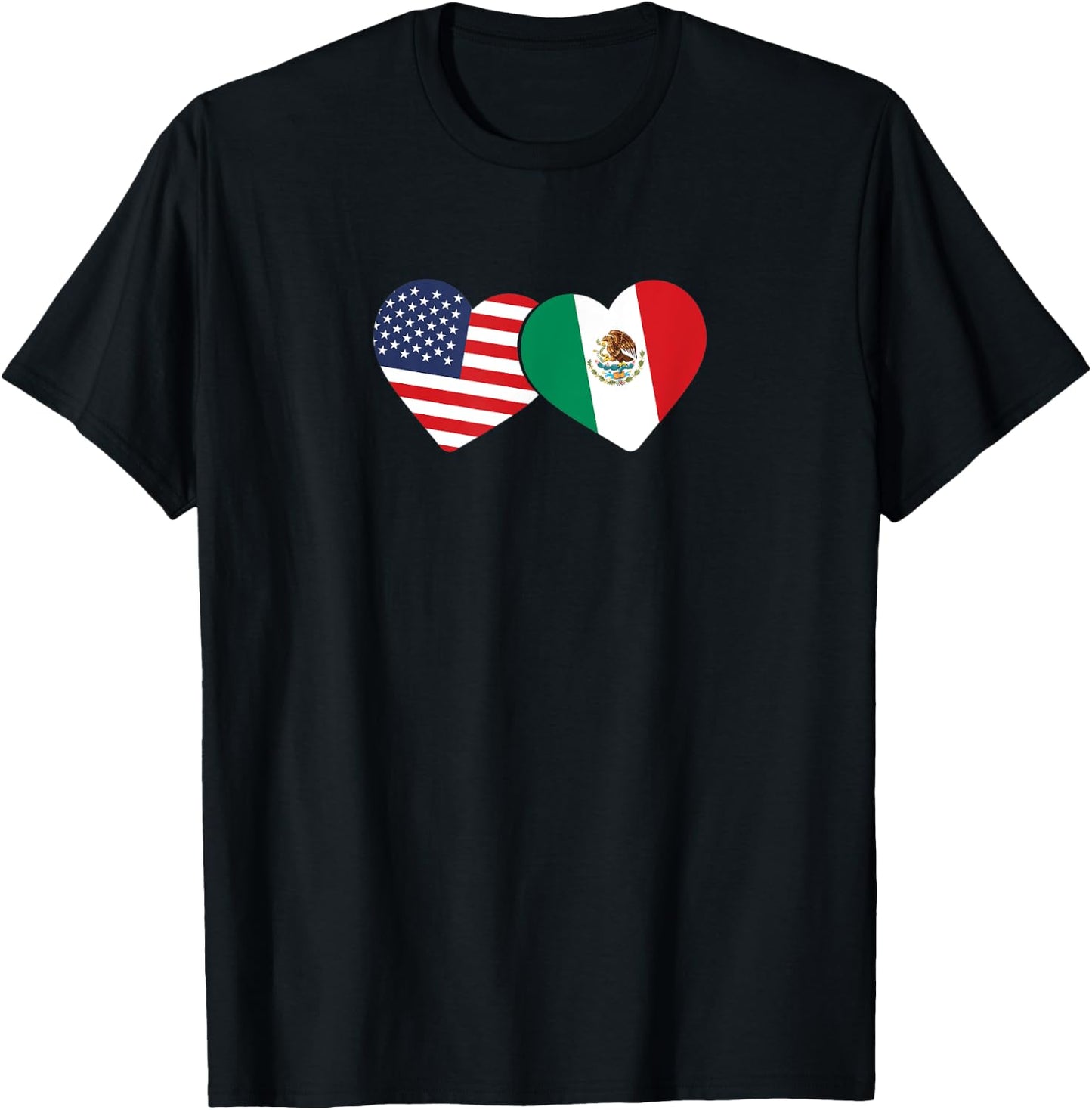 Mexican heritage USA Mexico American Flag Mexican Flag T-Shirt - T-Shirt | Black