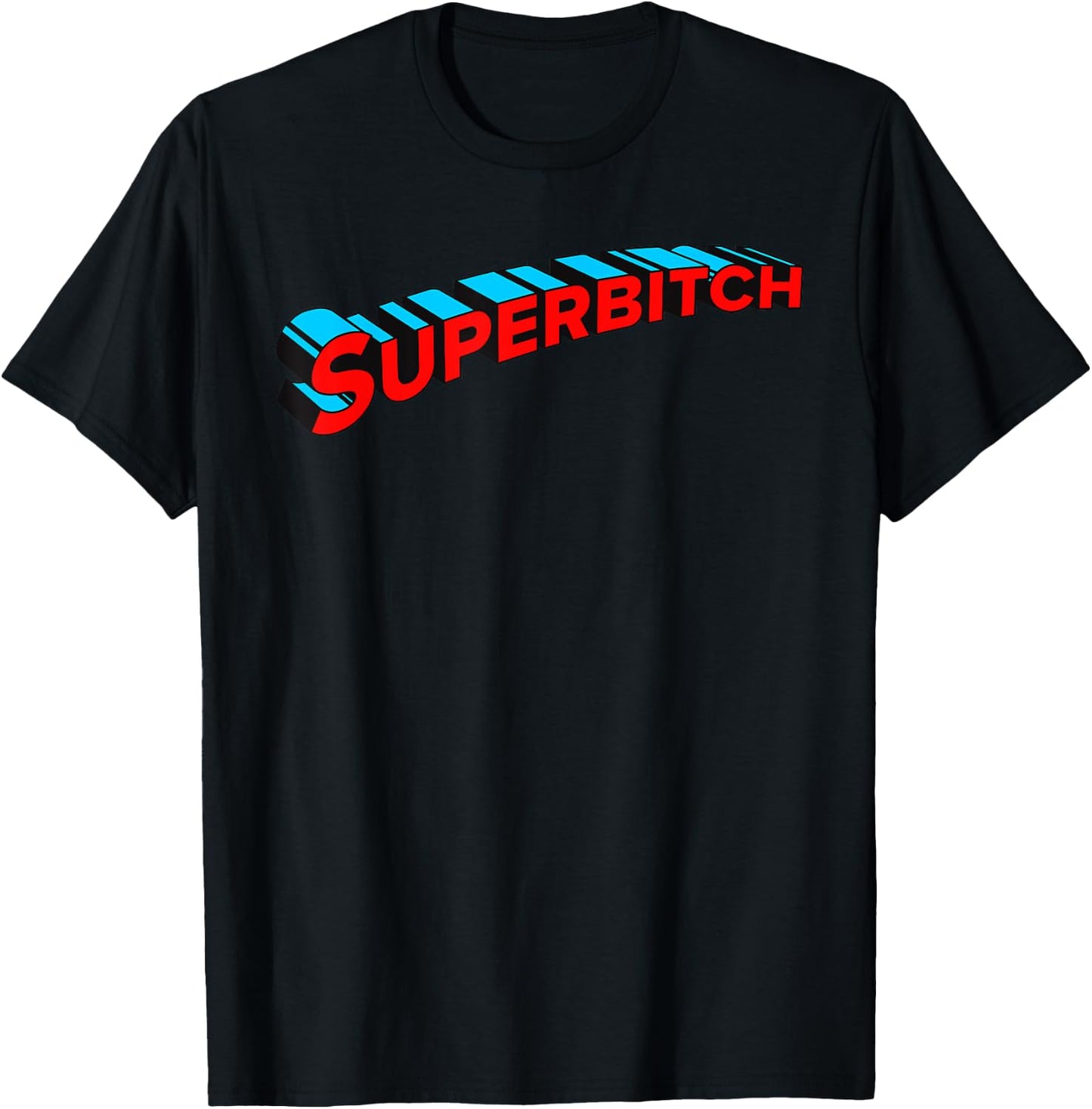 Superbitch Funny Adult SuperHero Comic Book Title T-Shirt - T-Shirt | Black