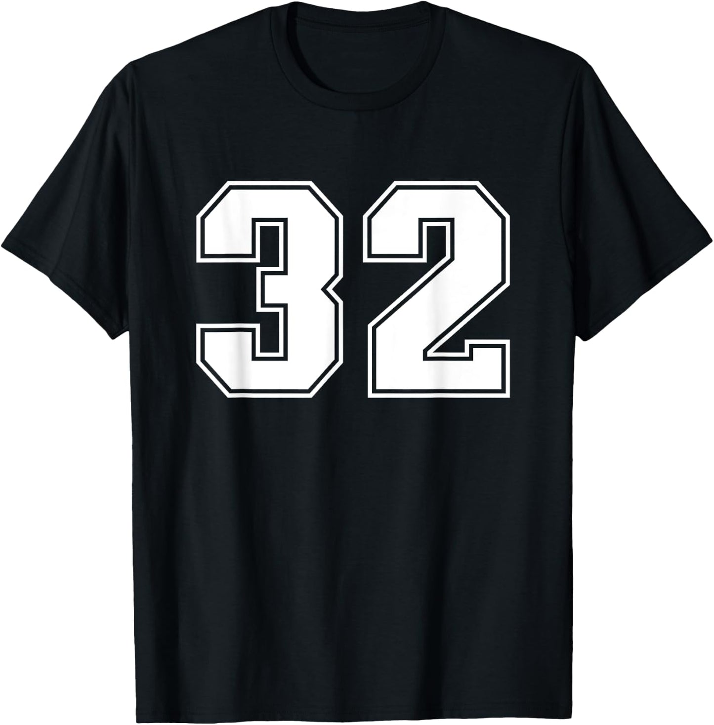 Number #32 Sports Jersey Lucky Number T-Shirt - T-Shirt | Black