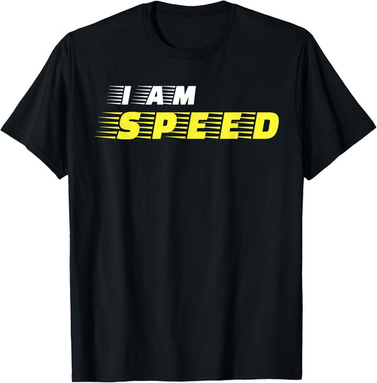 I am Speed Car Racing Fast Person Movie Quote Kids Race T-Shirt - T-Shirt | Black